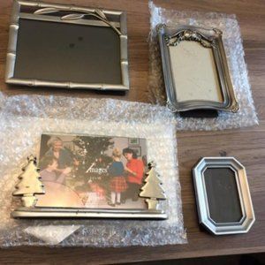 Bundle of 4 silver tone/pewter tone Photo frames